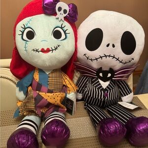 Jack Skellington & Sally Nightmare Before Christmas Jumbo Plush 30” Halloween